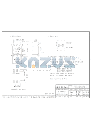 XF0356-CM1 datasheet - TRANSFORMERS