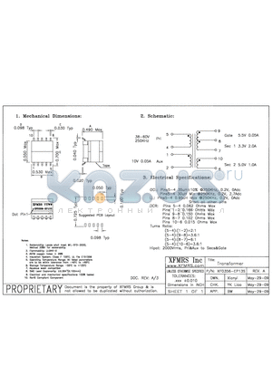 XF0356-EP13S datasheet - Transformer