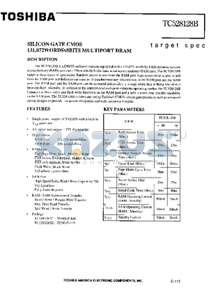 TC528128B datasheet - SILICON GATE CMOS 131,072 WORDS x 8BITS MULTIPORT DRAM