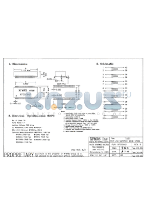 XF0506Q1 datasheet - T1/E1 8x2 Line Common Mode Choke