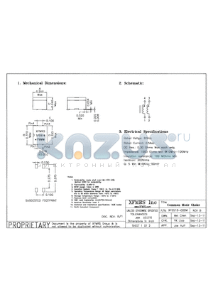 XF0516-00SM datasheet - UNLESS OTHERWISE SPECIFIED TOLERANCES -0.010 DIMENSIONS IN INCH