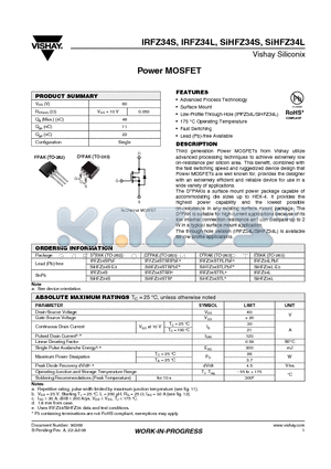 IRFZ34STRL datasheet - Power MOSFET