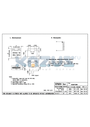 XF121206-1R0N200 datasheet - INDUCTORS