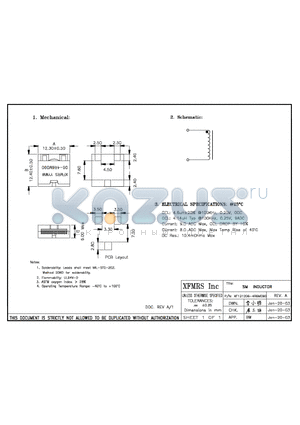 XF121206-4R6M090 datasheet - SM INDUCTOR