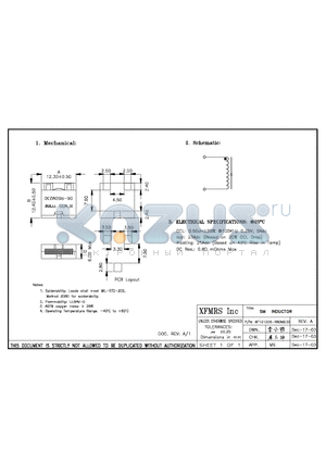 XF121206-R60M230 datasheet - SM INDUCTOR