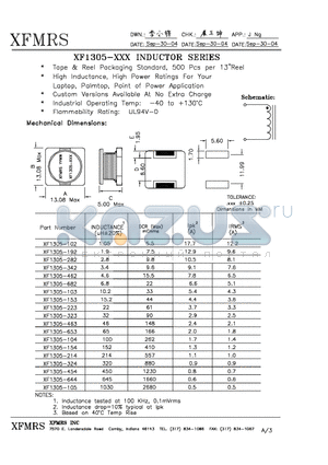 XF1305-644 datasheet - INDUCTOR