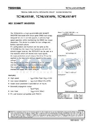 TC74LVX14FT datasheet - HEX SCHMITT INVERTER