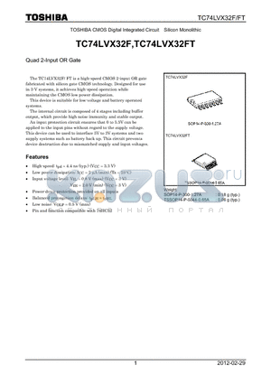 TC74LVX32F_12 datasheet - Quad 2-Input OR Gate