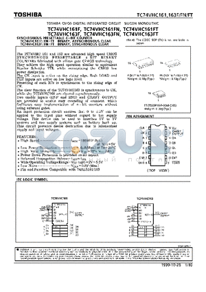 TC74VHC163F datasheet - SYNCHROMOUS PRESETTABLE 4-BIT COUNTER