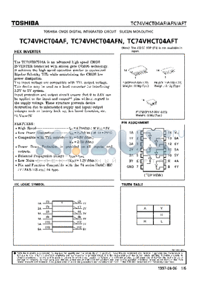 TC74VHCT04AFT datasheet - HEX INVERTER