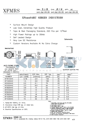 XF152S4HC datasheet - INDUCTORS