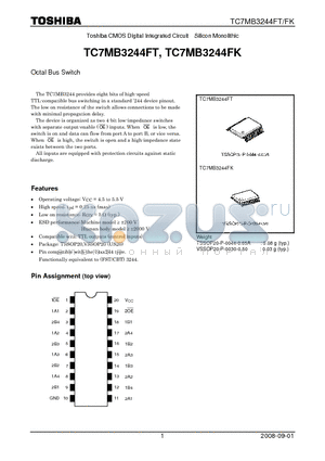 TC7MB3244FK datasheet - Octal Bus Switch