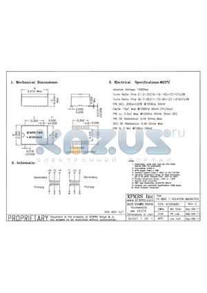 XF20064B datasheet - UNLESS OTHERWISE SPECIFIED TOLERANCES -0.010 DIMENSIONS IN INCH