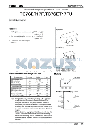 TC7SET17F datasheet - Schmitt Non-Inverter