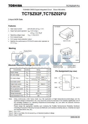 TC7SZ02FU datasheet - 2-Input NOR Gate