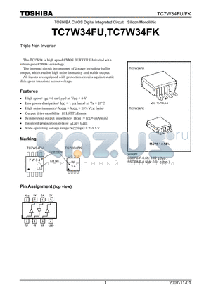 TC7W34FU_07 datasheet - Triple Non-Inverter