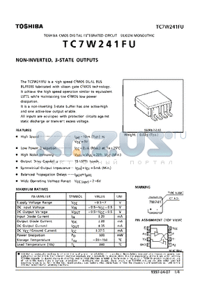 TC7W241 datasheet - NON-INVERTED, 3-STATE OUTPUTS