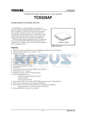 TC9328AF_04 datasheet - Portable Audio DTS Controller (DTS-21)