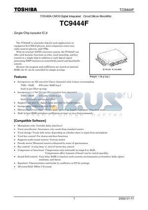 TC9444F datasheet - Single-Chip karaoke IC II