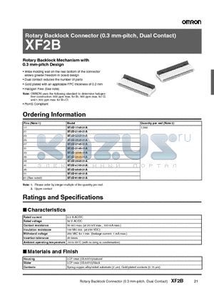 XF2B-2145-31A datasheet - Rotary Backlock Connector (0.3 mm-pitch, Dual Contact)