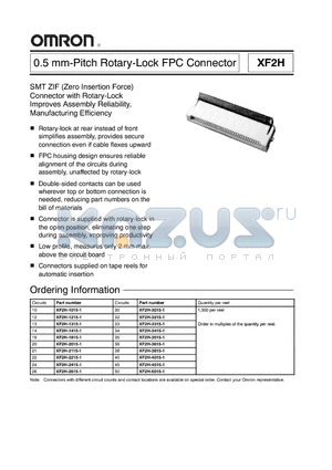 XF2H-2115-1 datasheet - 0.5 mm-Pitch Rotary-Lock FPC Connector