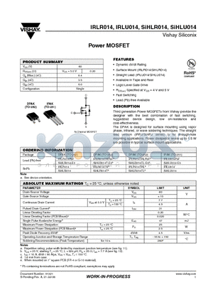 IRLR014TRL datasheet - Power MOSFET