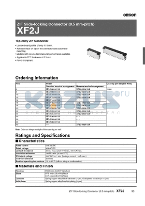 XF2J-3024-11A datasheet - ZIF Slide-locking Connector (0.5 mm-pitch)