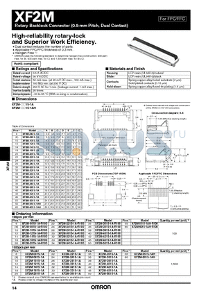 XF2M-2215-1A datasheet - High-reliability rotary-lock and Superior Work Efficiency.