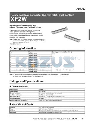 XF2W datasheet - Rotary Backlock Connector (0.5-mm Pitch, Dual Contact)