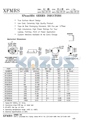 XF334SH4 datasheet - INDUCTORS