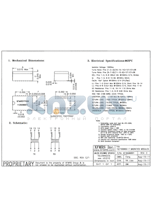 XF35066B1 datasheet - UNLESS OTHERWISE SPECIFIED TOLERANCES -0.010 DIMENSIONS IN INCH