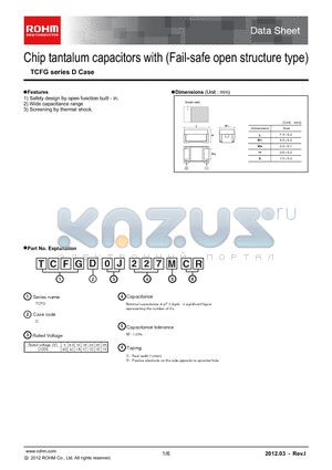 TCFG_D_12 datasheet - Chip tantalum capacitors with (Fail-safe open structure type)