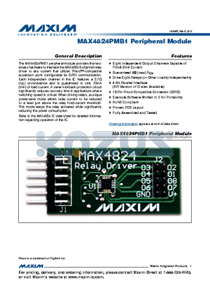 MAX4824PMB1 datasheet - MAX4824PMB1 Peripheral Module
