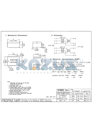 XF6612TX3B datasheet - UNLESS OTHERWISE SPECIFIED TOLERANCES -0.010 DIMENSIONS IN INCH