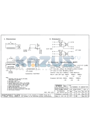 XF6612TX3B_10 datasheet - 10/100BASE-TX MAGNETICS