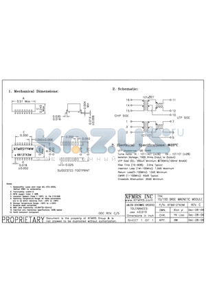 XF6612TX3M_09 datasheet - 10/100 BASE MAGNETIC MODULE