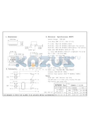 XF68066 datasheet - 10BASE-T FILTER