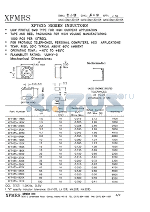 XF7435 datasheet - INDUCTOR