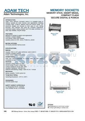 PG342 datasheet - MEMORY SOCKETS