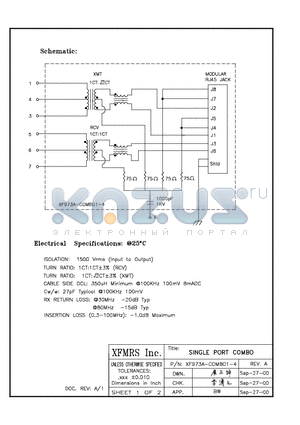 XF973A-COMBO1-4S datasheet - SINGLE PORT COMBO