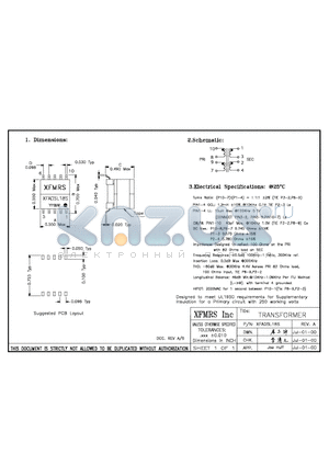 XFADSL18S datasheet - TRANSFORMER