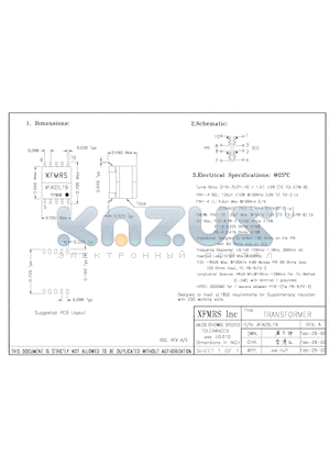 XFADSL19 datasheet - TRANSFORMER