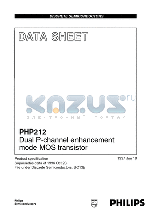 PHP212 datasheet - Dual P-channel enhancement mode MOS transistor