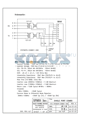 XFATM2PA-C1-4MS datasheet - SINGLE PORT COMBO