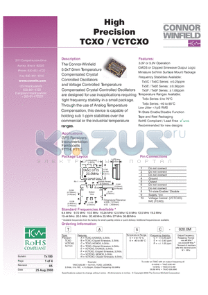 TD5F-020.0M datasheet - High Precision TCXO / VCTCXO