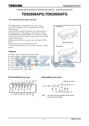 TD62008APG datasheet - 7CH DARLINGTON SINK DRIVER