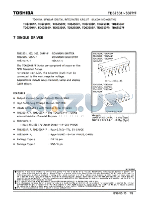 TD62501P datasheet - 7 SINGLE DRIVER