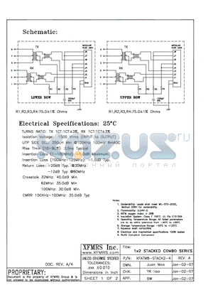 XFATM8-STACK2-4 datasheet - 1x2 STACKED COMBO