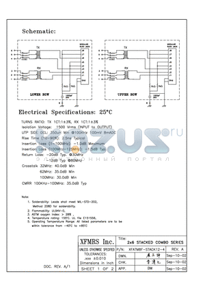 XFATM8F-STACK12-4 datasheet - 2x6 STACKED COMBO