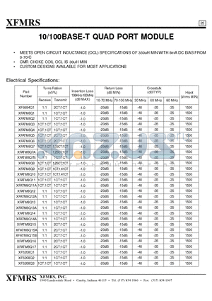 XFATM8Q14 datasheet - 10/100BASE-T QUAD PORT MODULE